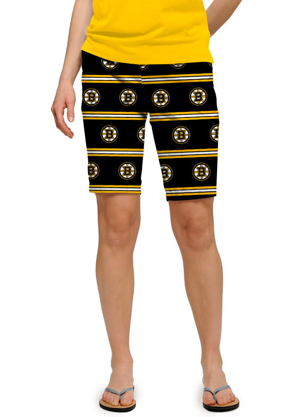 Loudmouth Golf | Boston Bruins Jersey Stripe Women's Classic Skort/Skirt - MTO | Size Default Title