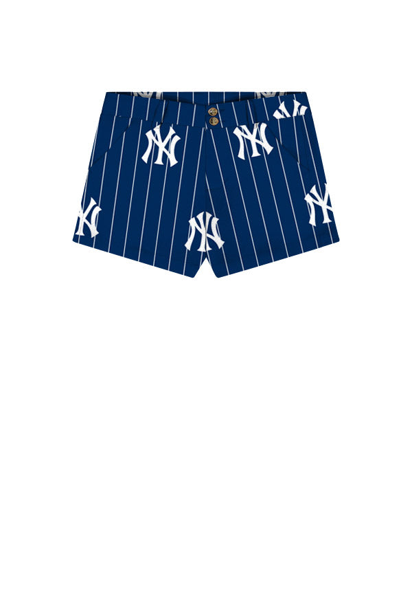 Loudmouth Golf | Fairway Yankees Pinstripe Navy Women's Bermuda Short - MTO | Size Default Title