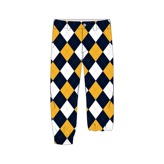 Blue and Gold Argyle Men's Knicker - MTO