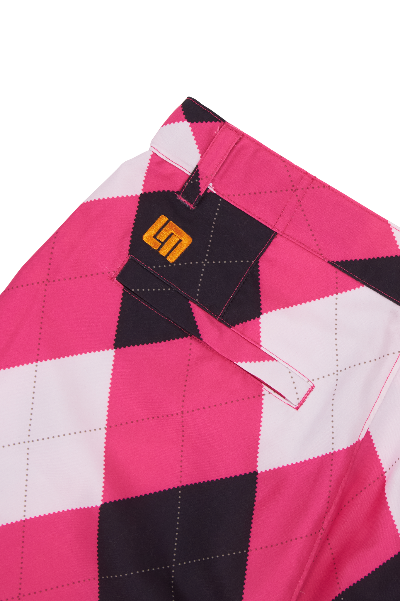 Peachy Birdie Pant - Pink and Black Argyle