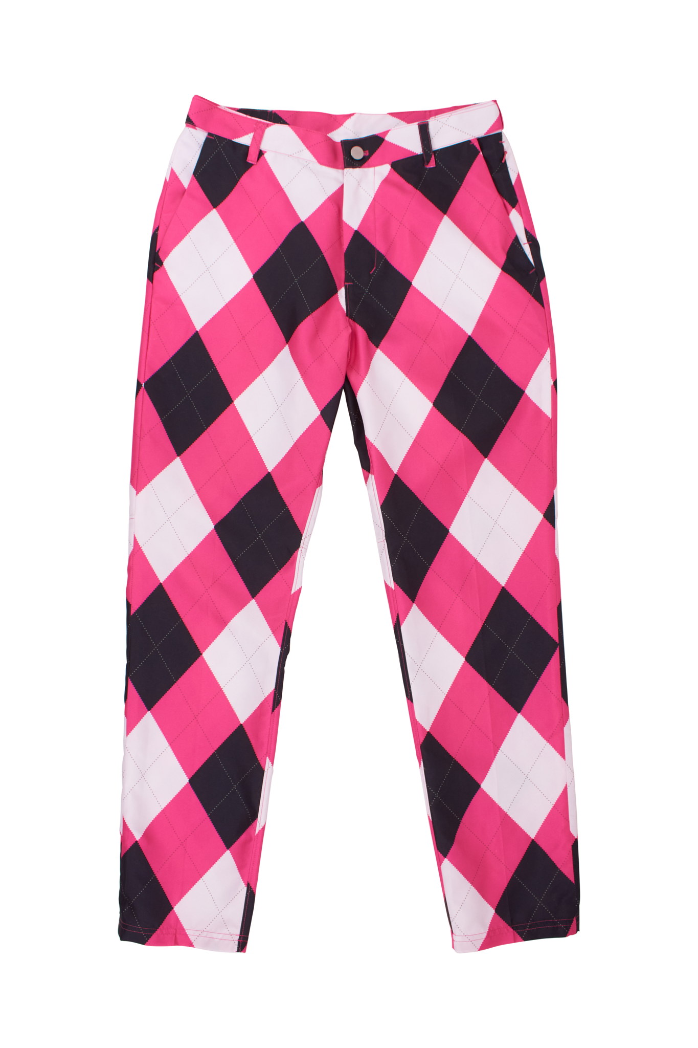 Peachy Birdie Pant - Pink and Black Argyle