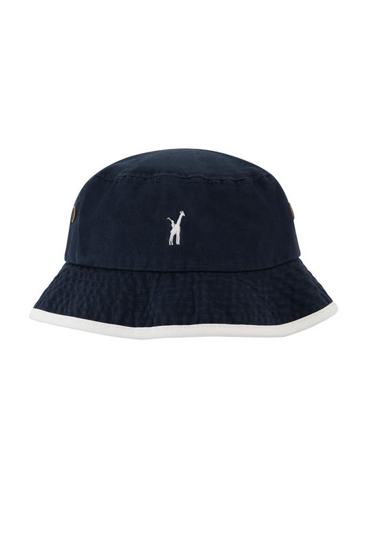 Giraffe Trimmed Bucket Hat - Navy