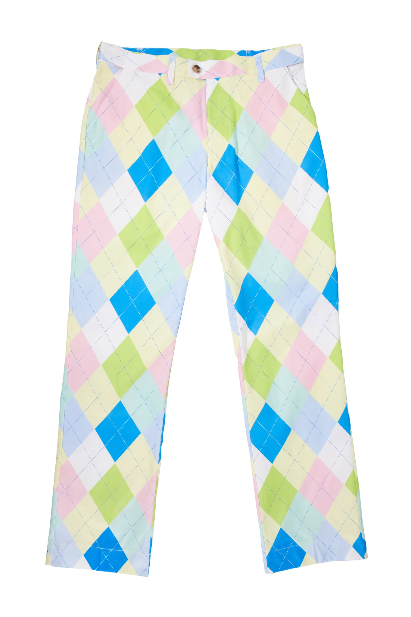 Blue Diamond- Feel and play like a gem in these funky golf trousers based  on a classic argyle pattern